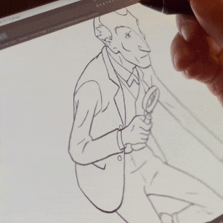 Working on a drawing